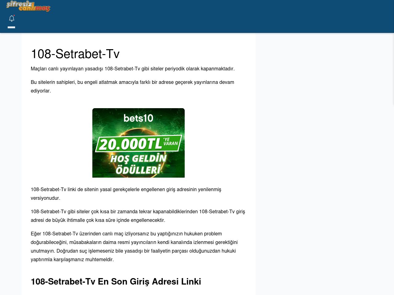 108-Setrabet-Tv Giriş Linki - Şifresiz canlı maç izle