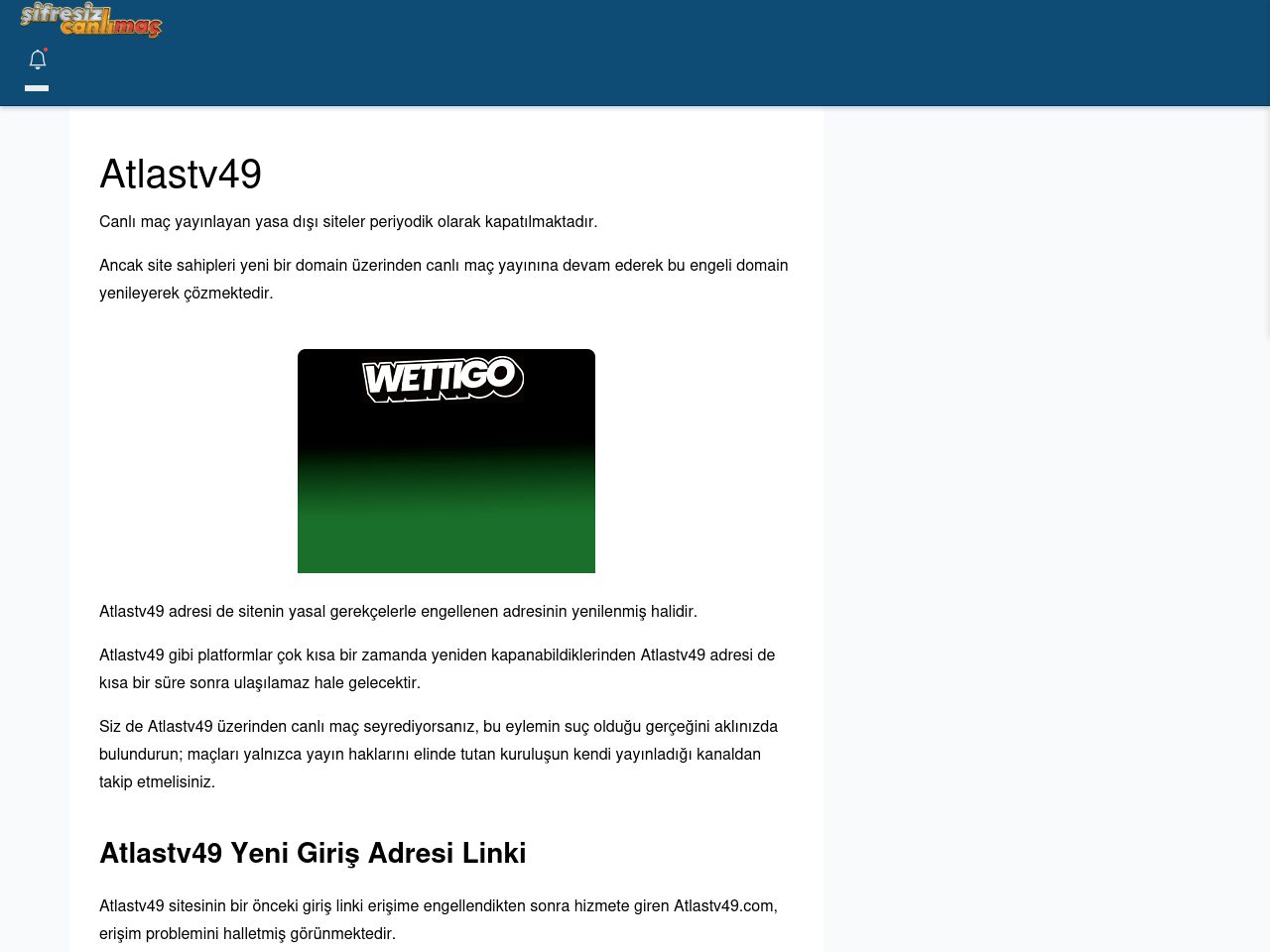 Atlastv49 Giriş Linki - Şifresiz canlı maç izle