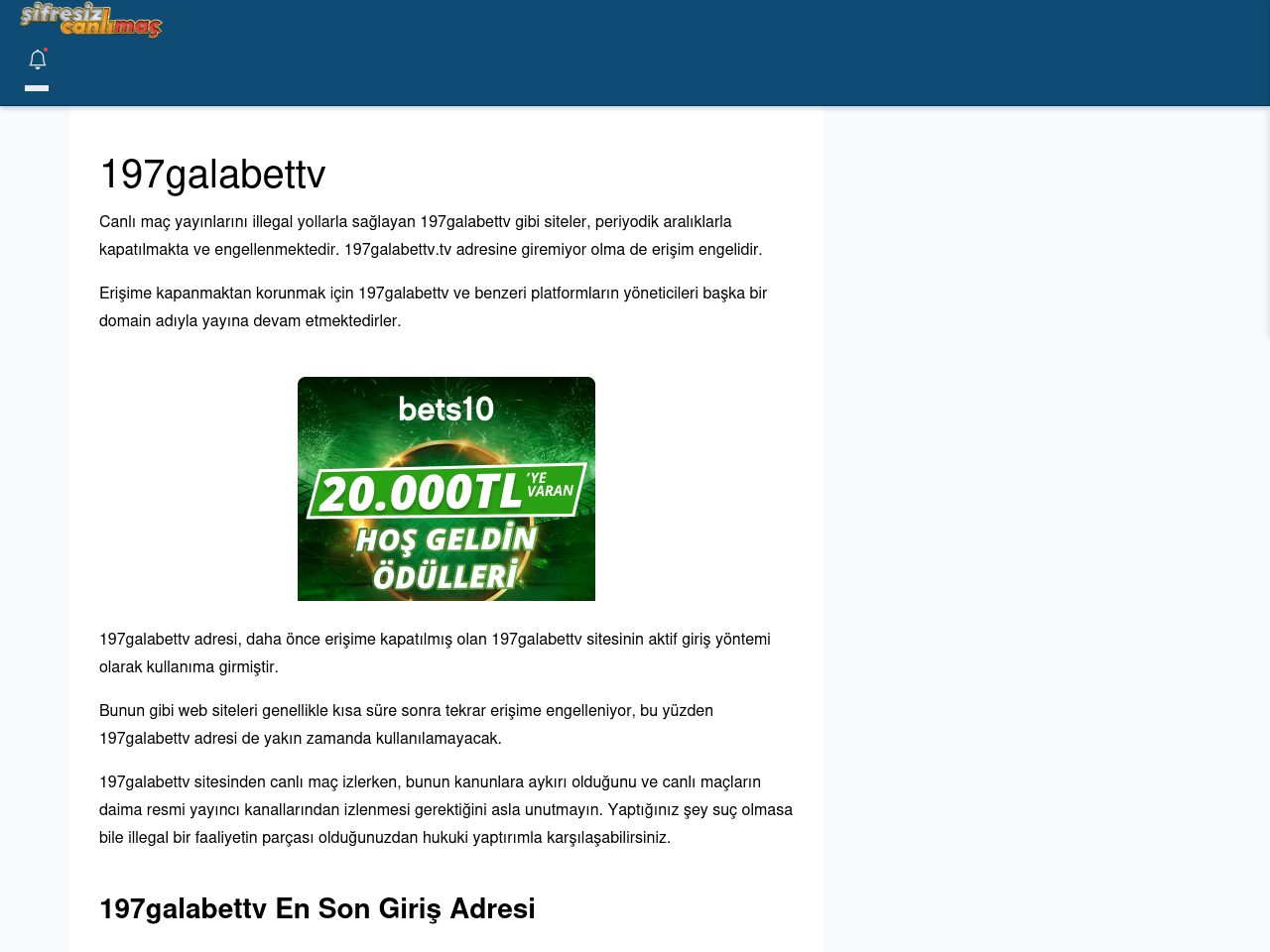 197galabettv Maç İzle - Şifresiz canlı maç izle