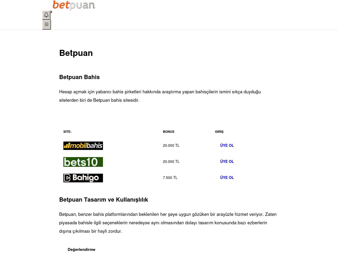 Betpuan Bahis