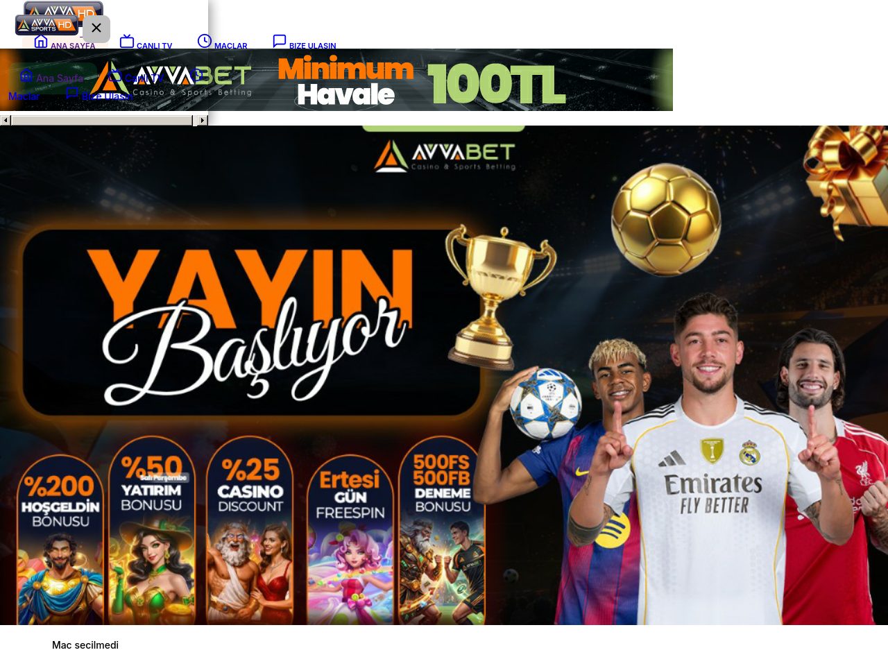 AVVABETSPORTSHD - Canli Mac Izle | HD Spor Yayinlari