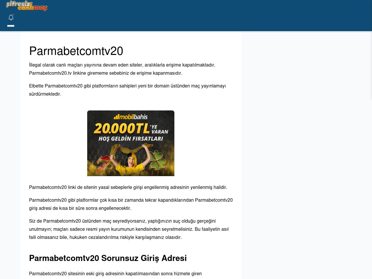 Parmabetcomtv20 Giriş Linki - Şifresiz canlı maç izle