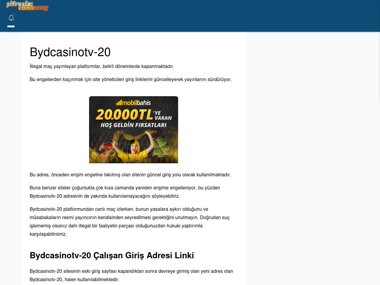 Bydcasinotv-20 Giriş Linki - Şifresiz canlı maç izle