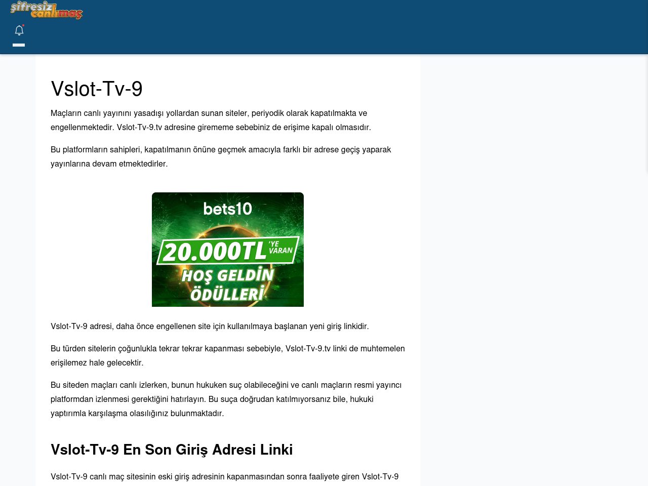 Vslot-Tv-9 Canlı Maç İzle - Şifresiz canlı maç izle