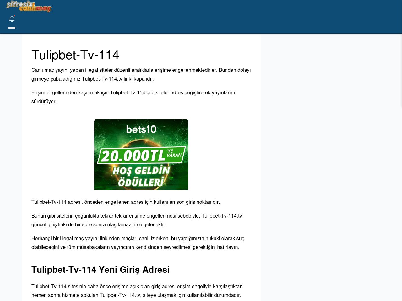 Tulipbet-Tv-114 Canlı Maç - Şifresiz canlı maç izle