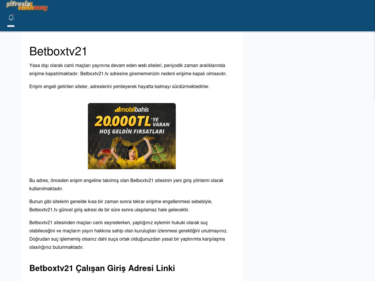 Betboxtv21 Giriş Linki - Şifresiz canlı maç izle