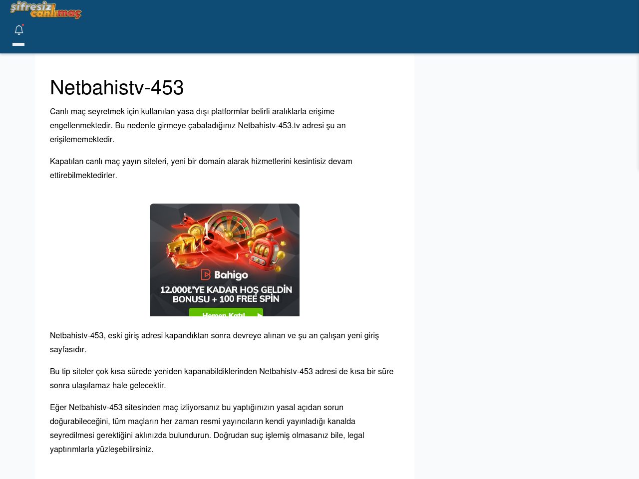 Netbahistv-453 Güncel Giriş - Şifresiz canlı maç izle