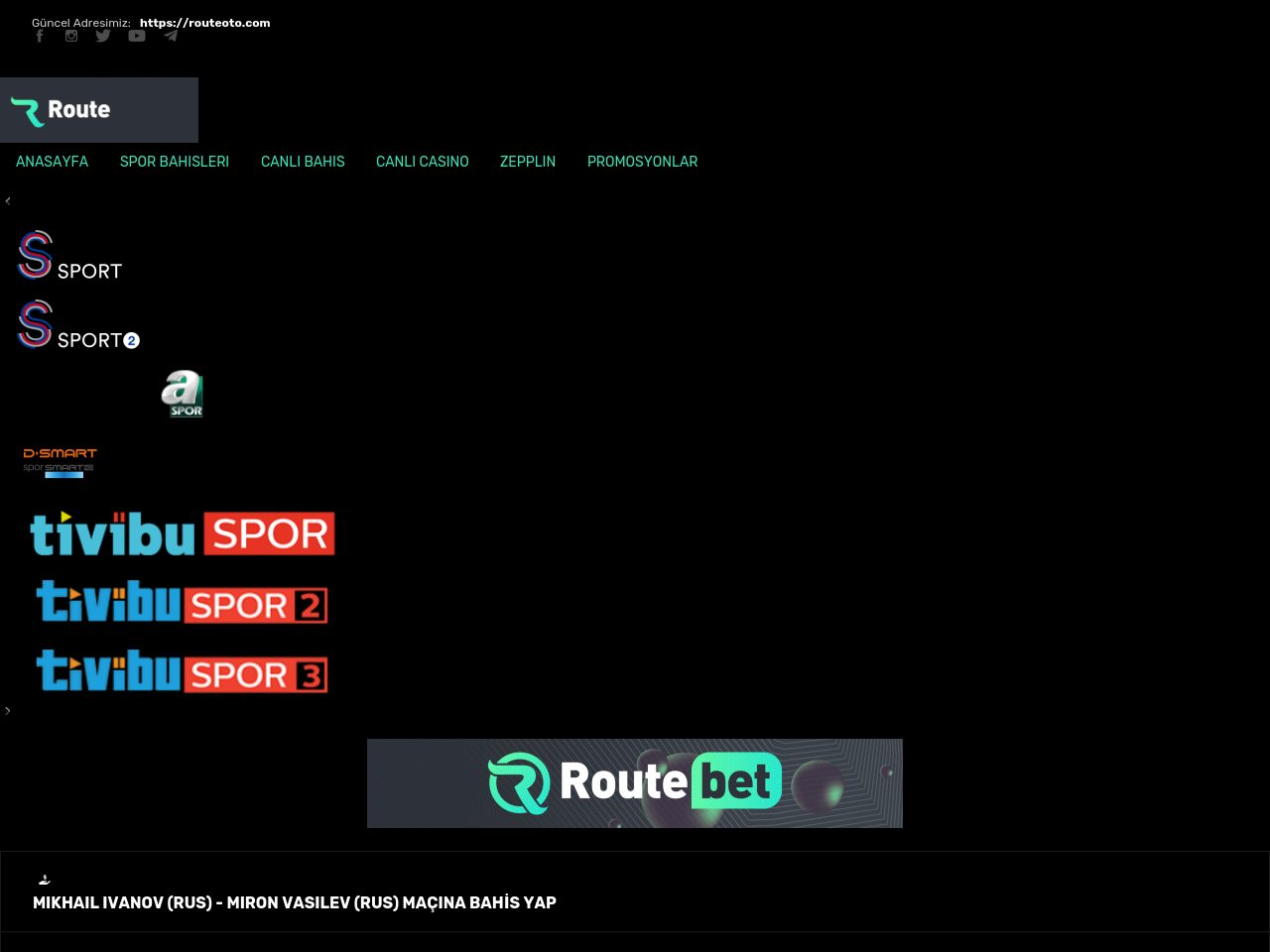 Routebet - Canlı Maç izle, Canlı Maç izleme, HD Canlı Maç