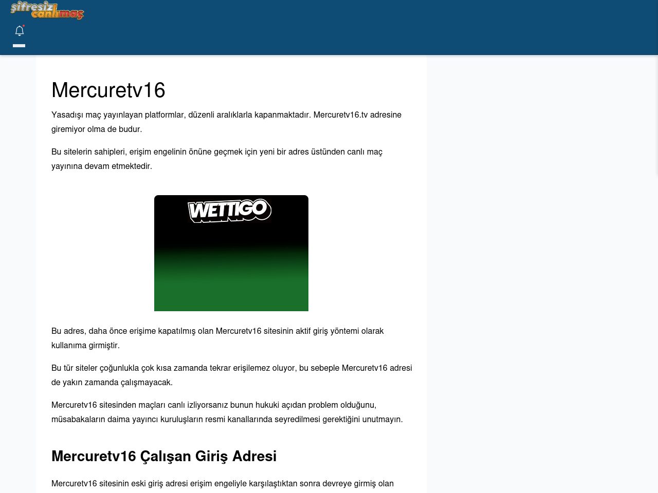 Mercuretv16 Canlı Maç İzle - Şifresiz canlı maç izle