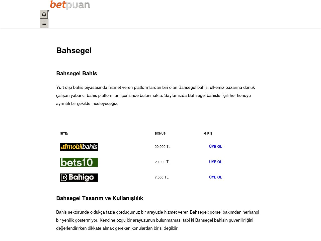 Bahsegel Bahis