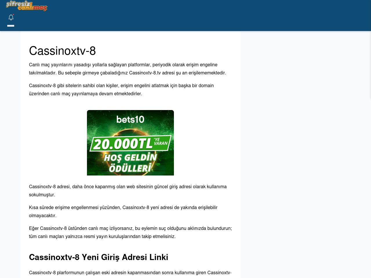 Cassinoxtv-8 Güncel Giriş - Şifresiz canlı maç izle