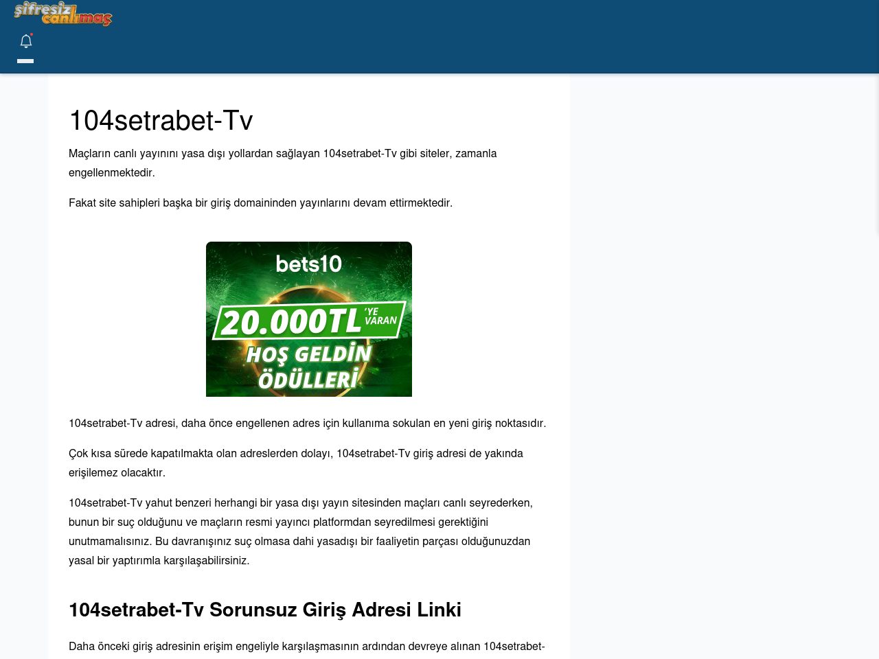 104setrabet-Tv Giriş Linki - Şifresiz canlı maç izle