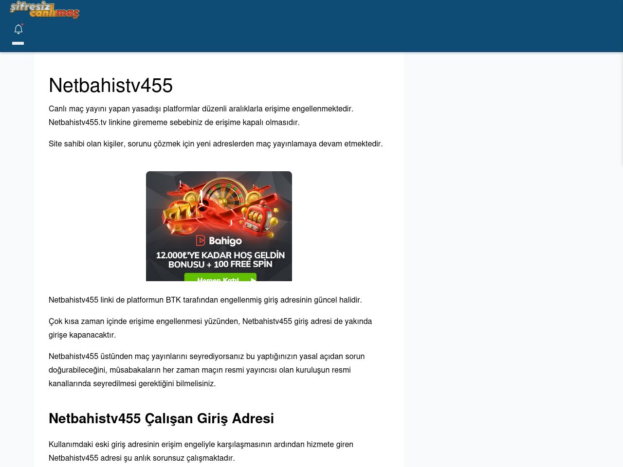 Netbahistv455 Güncel Giriş - Şifresiz canlı maç izle