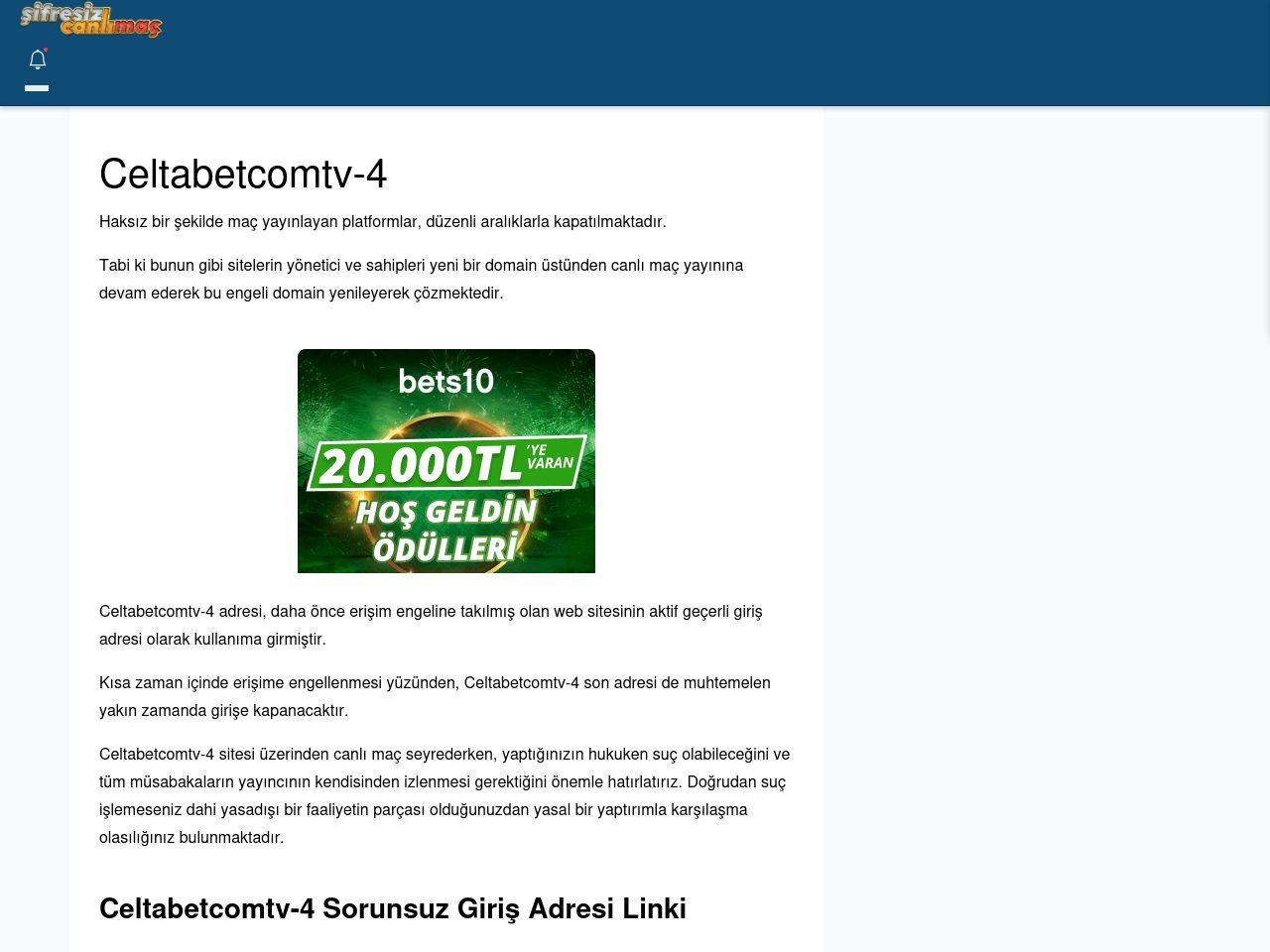 Celtabetcomtv-4 Canlı Maç - Şifresiz canlı maç izle