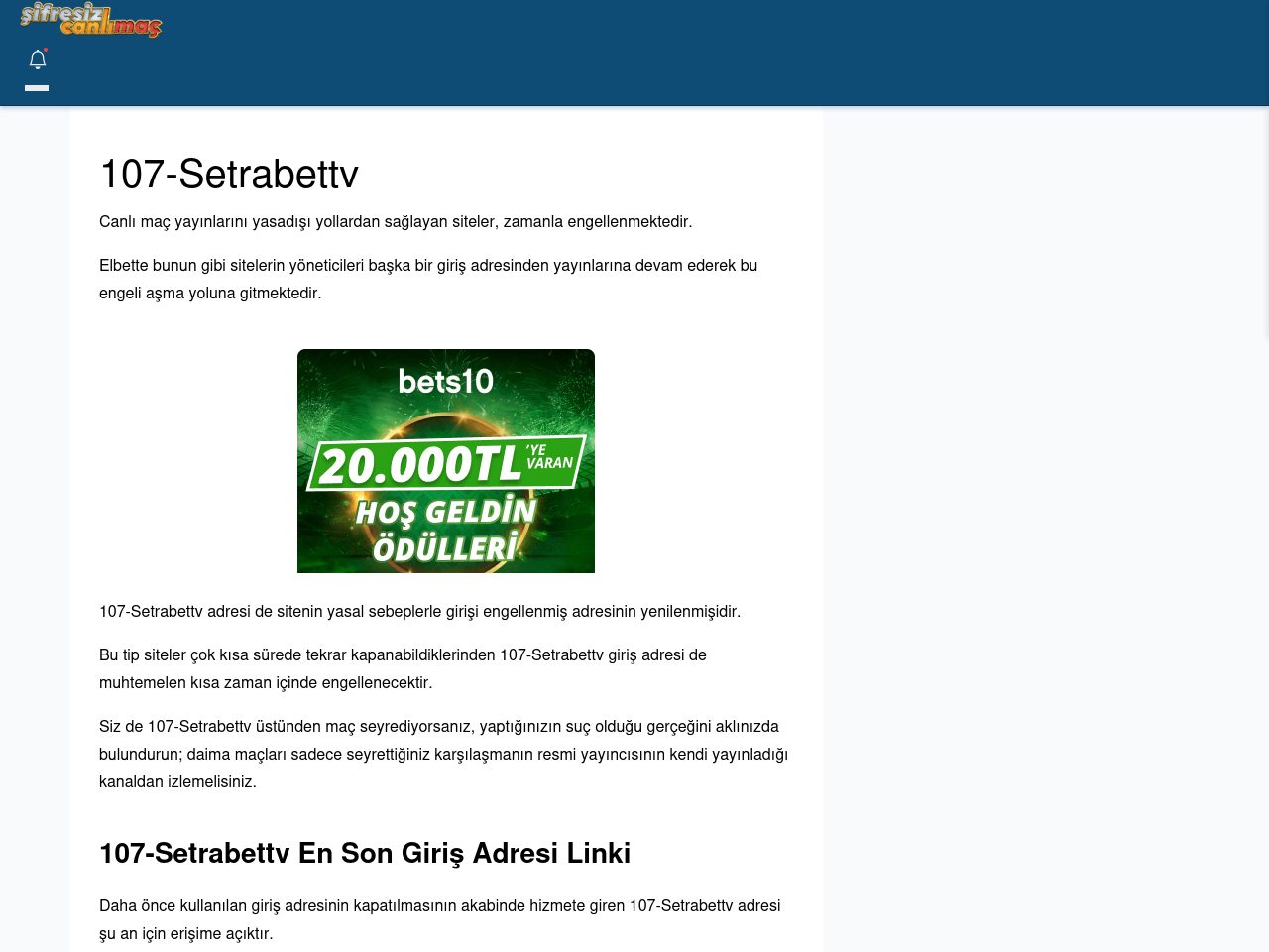 107-Setrabettv Canlı Maç - Şifresiz canlı maç izle