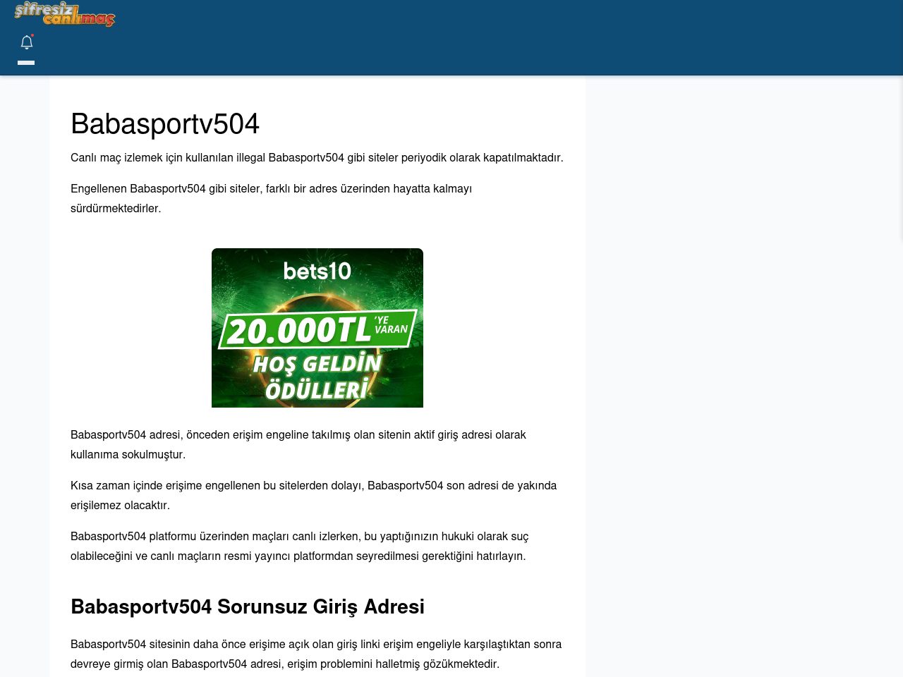 Babasportv504 Maç İzle - Şifresiz canlı maç izle