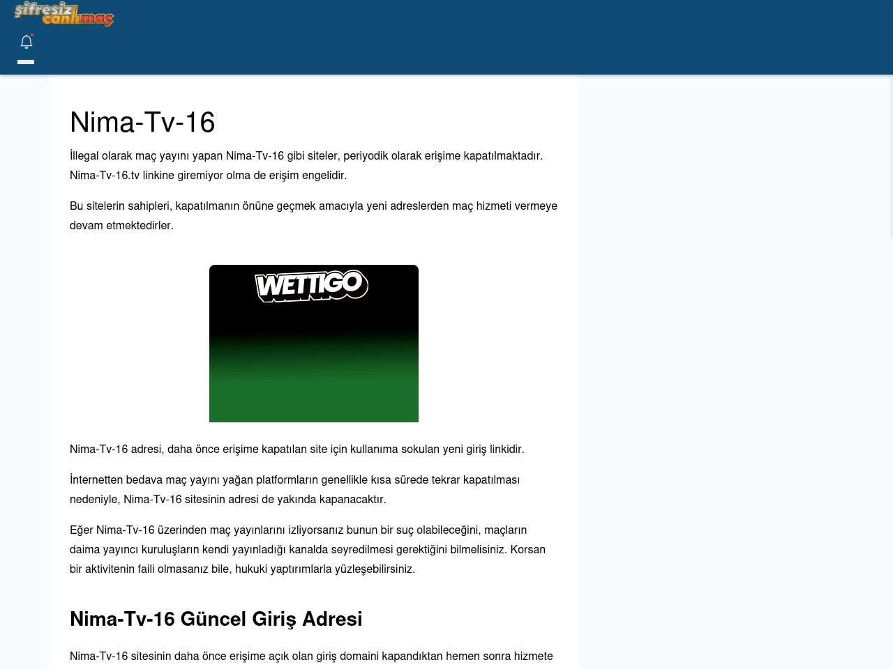 Nima-Tv-16 Güncel Giriş - Şifresiz canlı maç izle