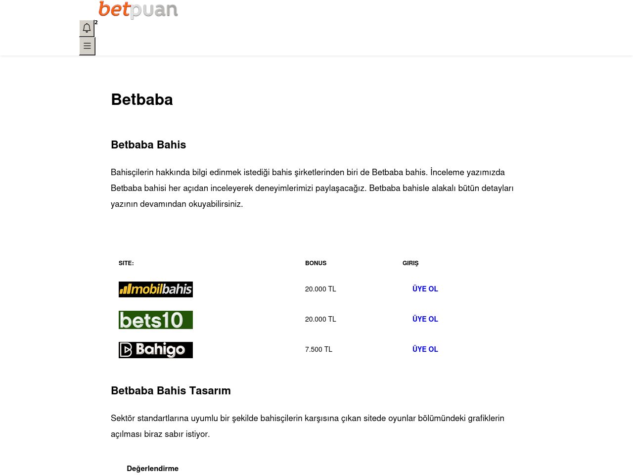 Betbaba Bahis Hakkında Detaylı Bilgiler