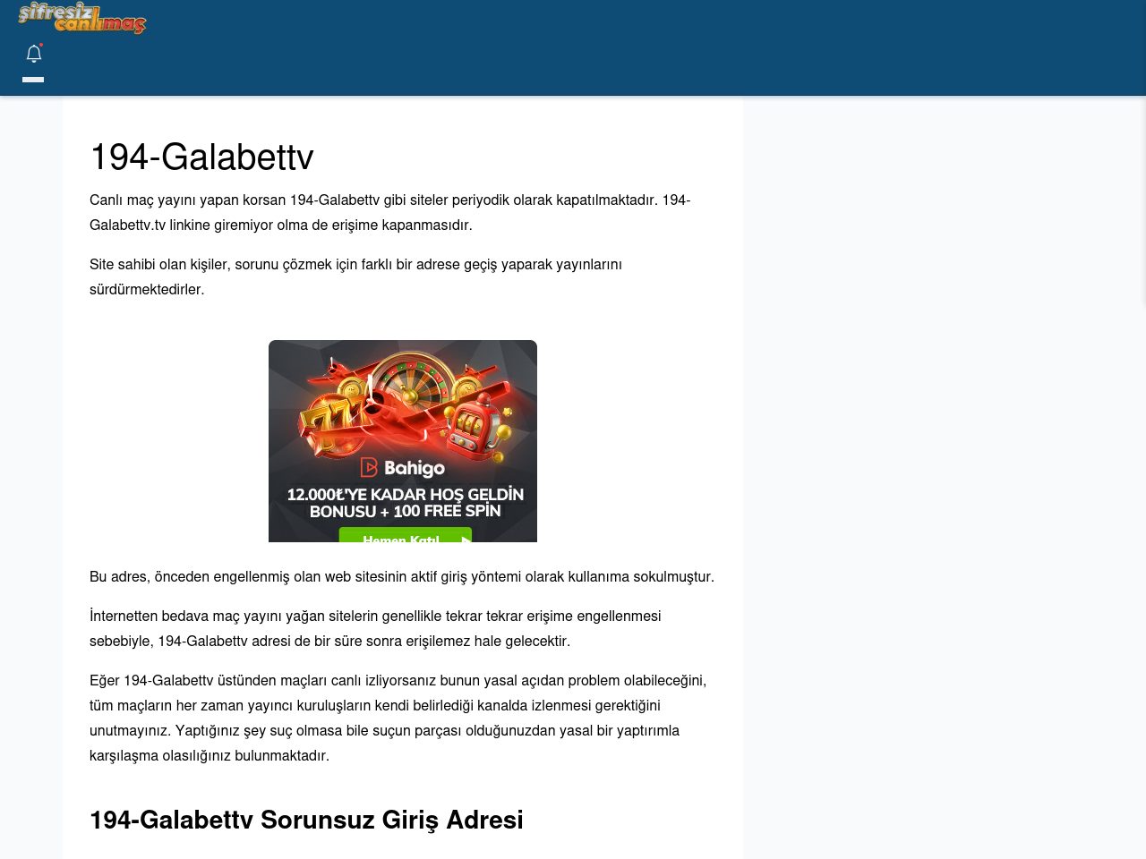 194-Galabettv Canlı Maç İzle - Şifresiz canlı maç izle