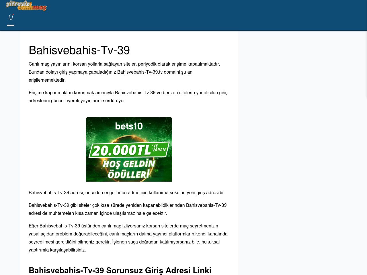 Bahisvebahis-Tv-39 Canlı Maç İzle - Şifresiz canlı maç izle