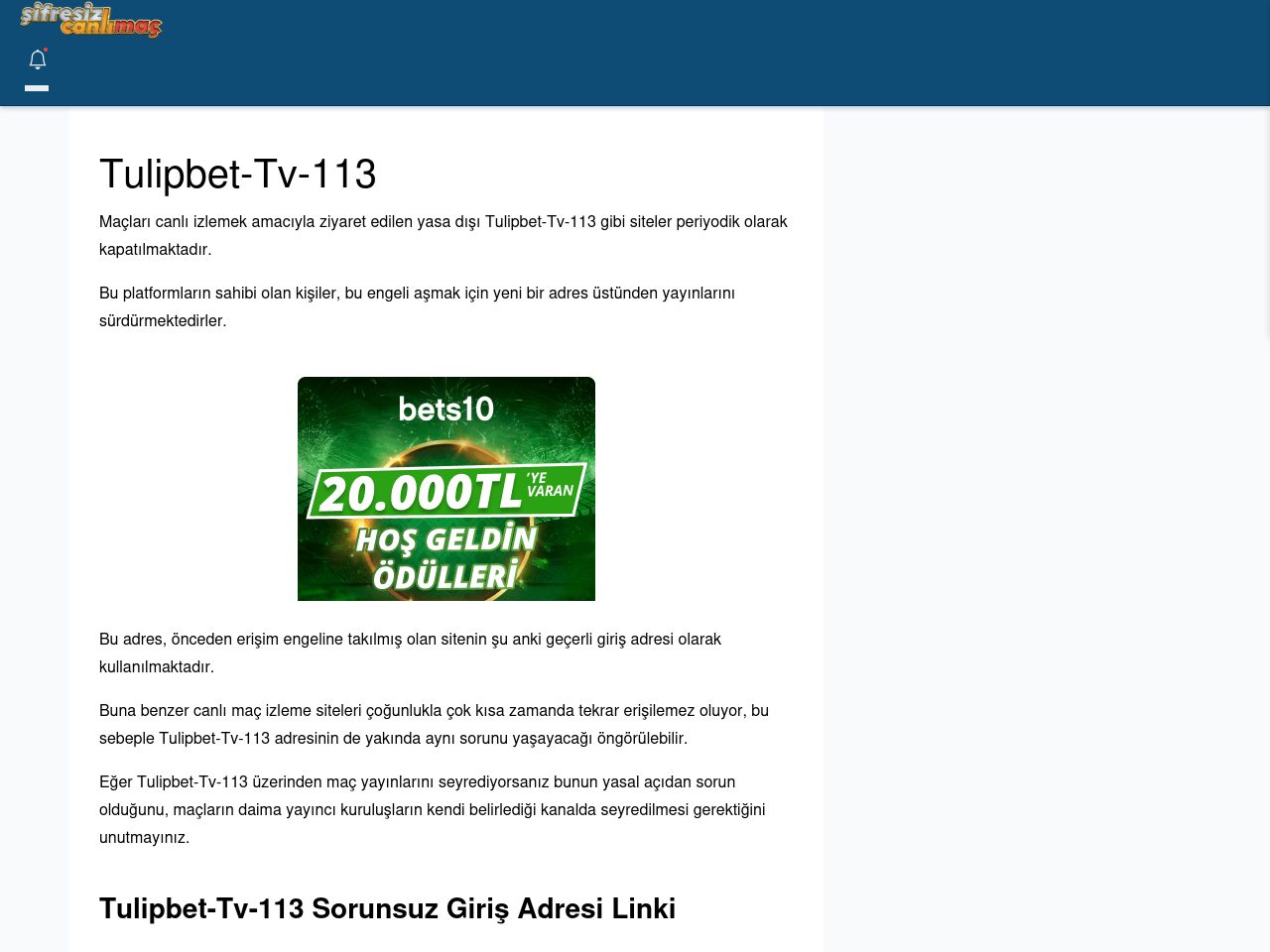 Tulipbet-Tv-113 Güncel Giriş - Şifresiz canlı maç izle