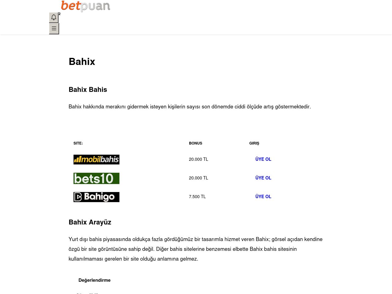 Bahix Bahis İnceleme