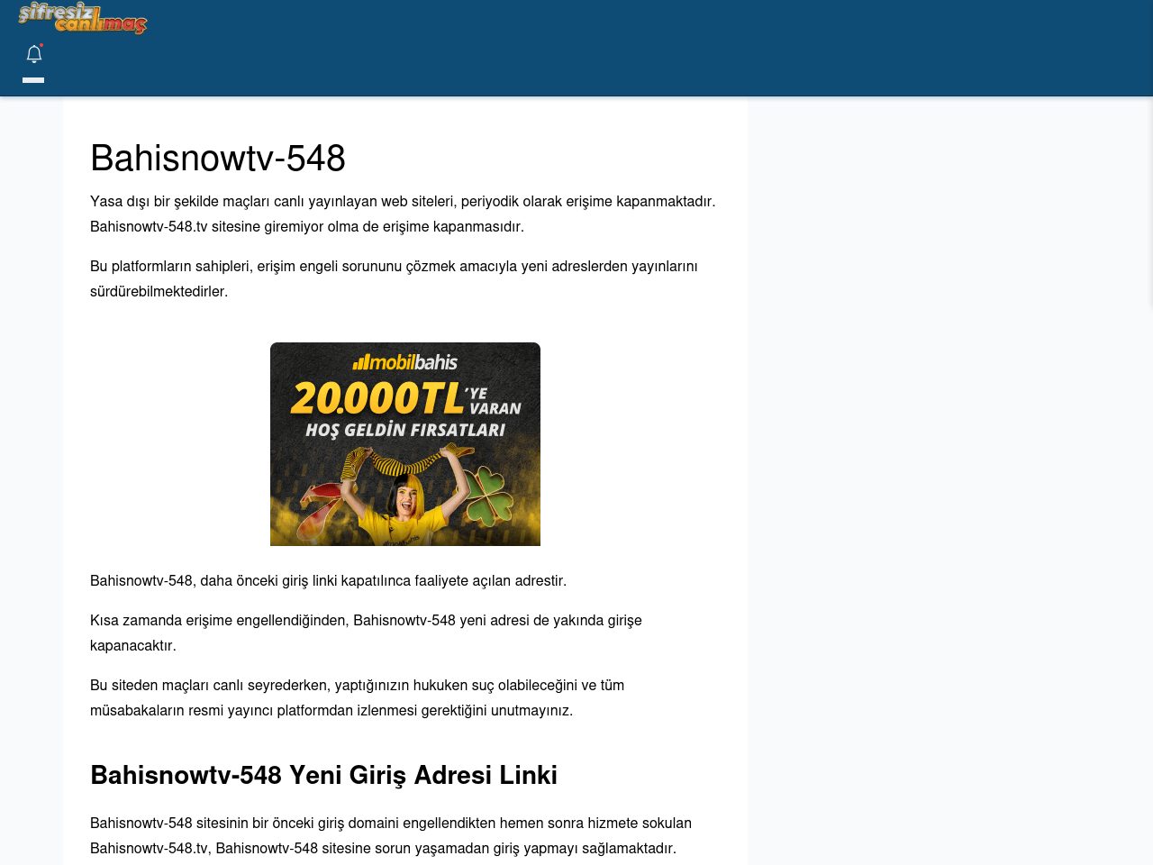 Bahisnowtv-548 Canlı Maç - Şifresiz canlı maç izle