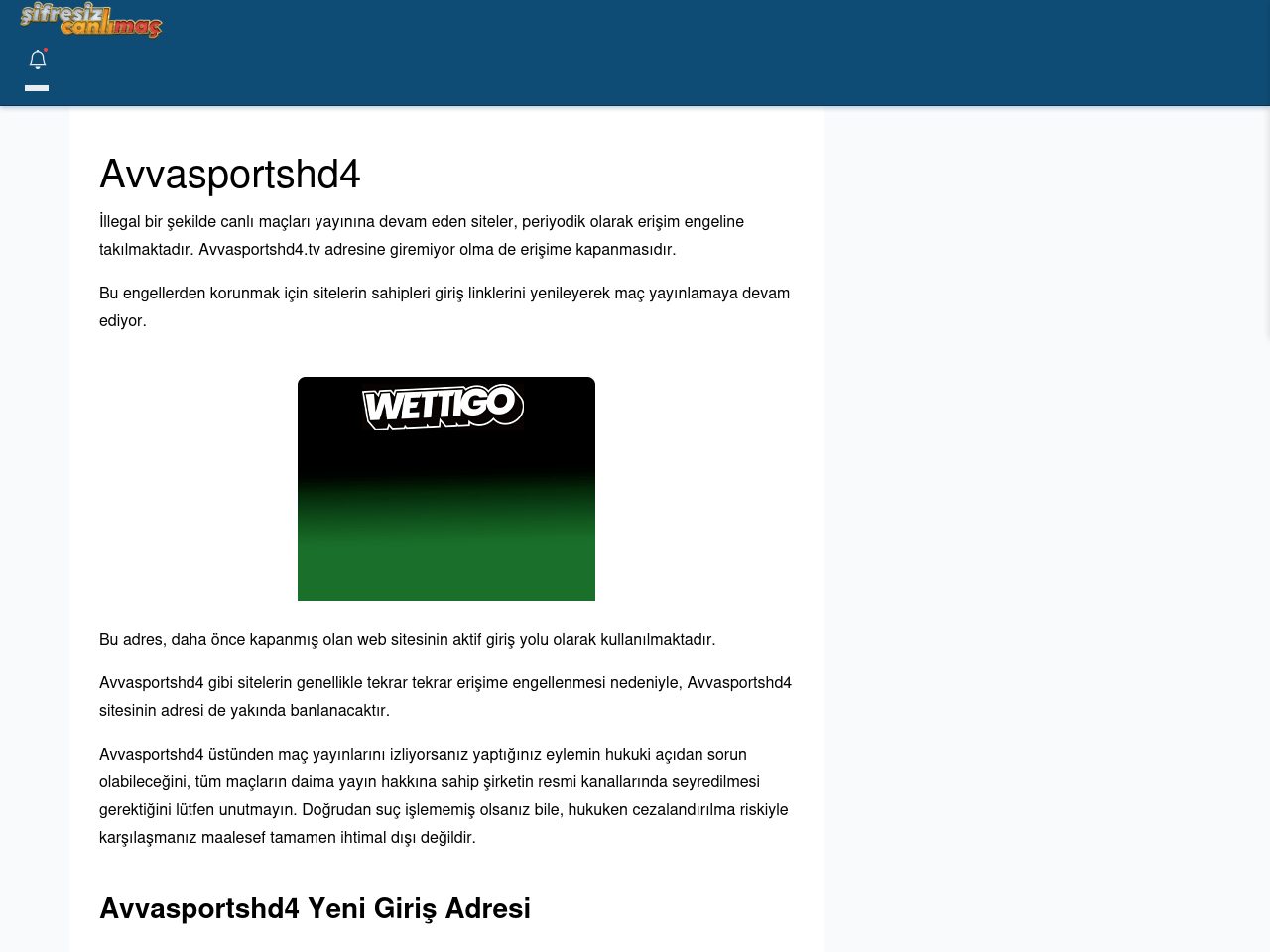 Avvasportshd4 Canlı Maç - Şifresiz canlı maç izle