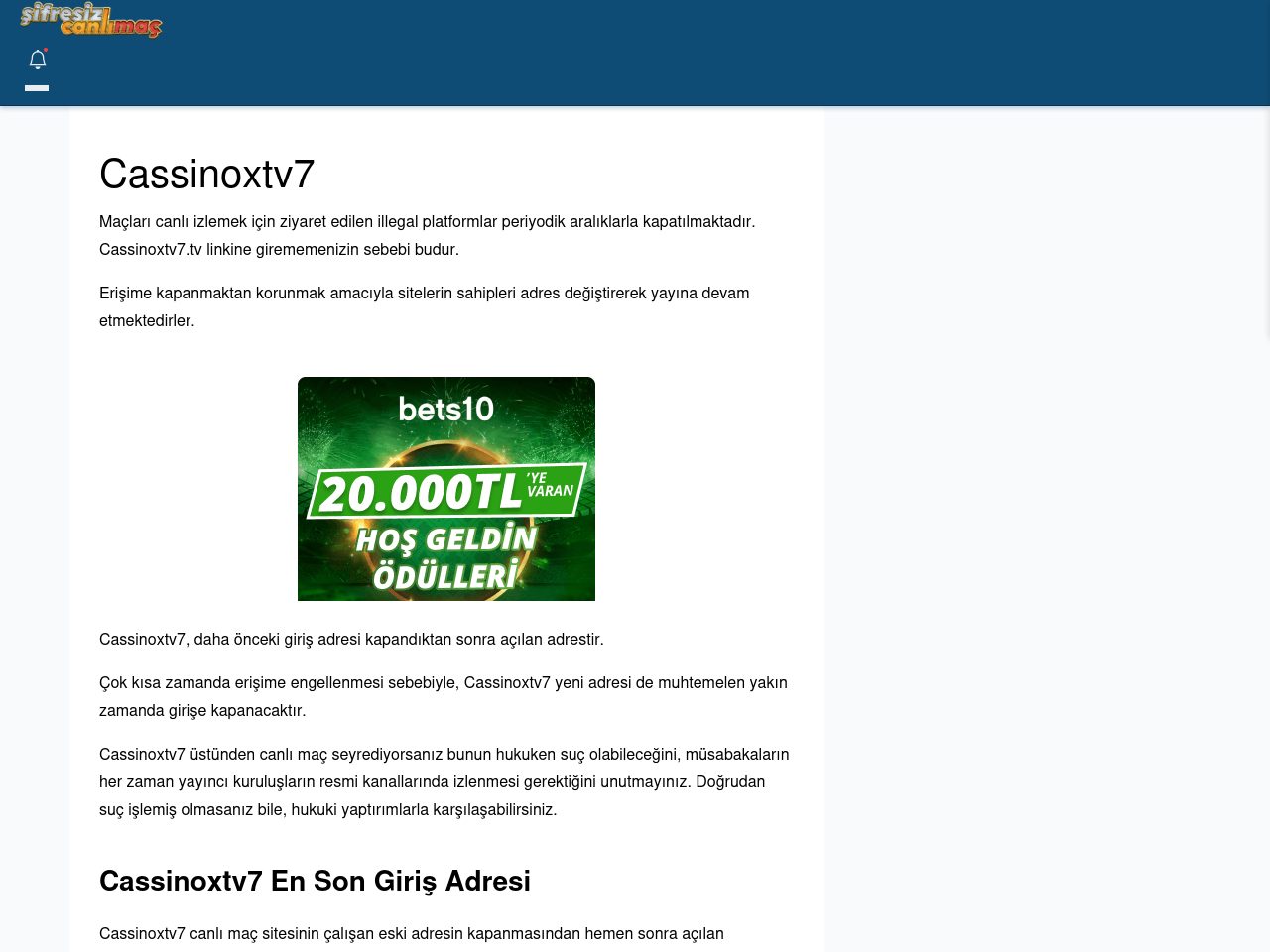 Cassinoxtv7 Canlı Maç - Şifresiz canlı maç izle