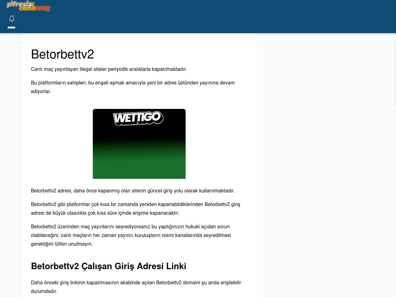 Betorbettv2 Maç İzle - Şifresiz canlı maç izle