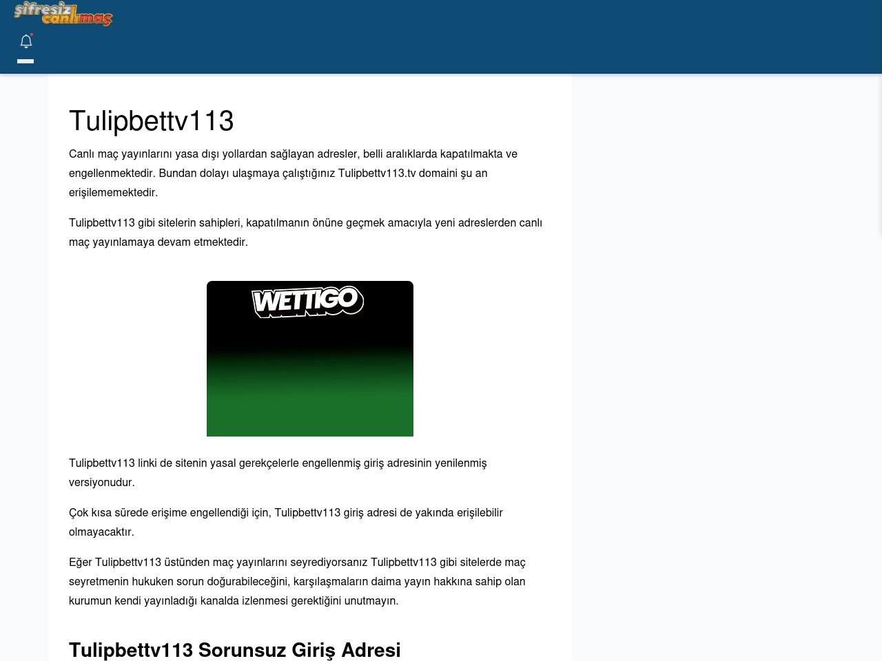 Tulipbettv113 Canlı Maç İzle - Şifresiz canlı maç izle