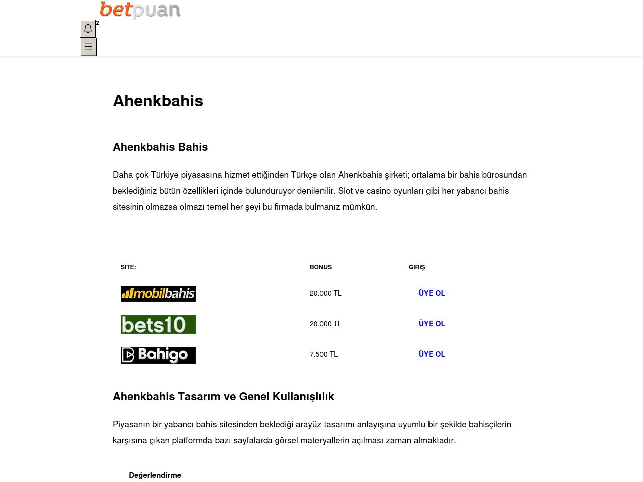 Ahenkbahis Bahis İnceleme