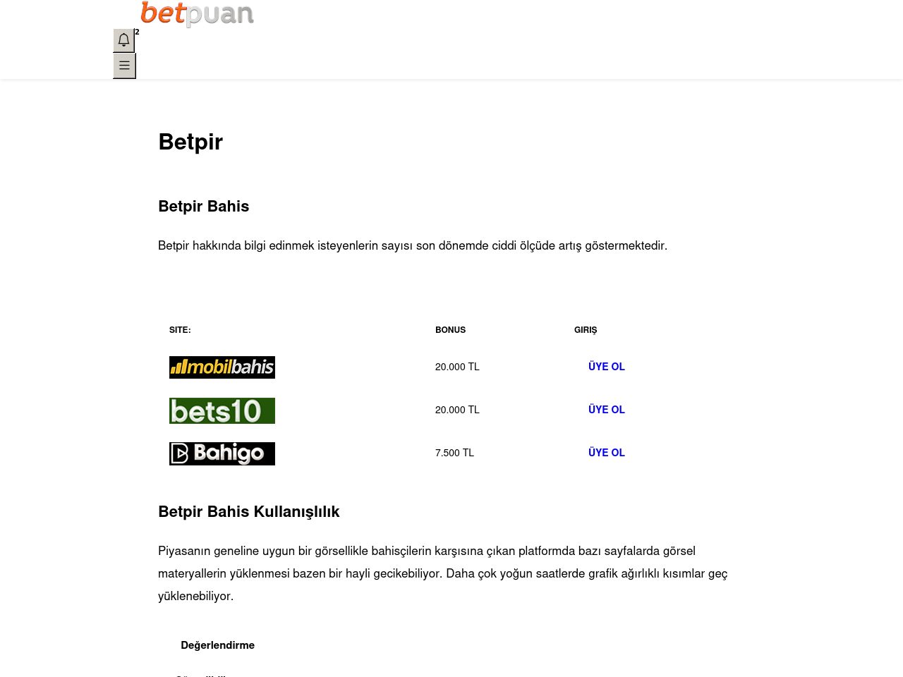Betpir Bahis