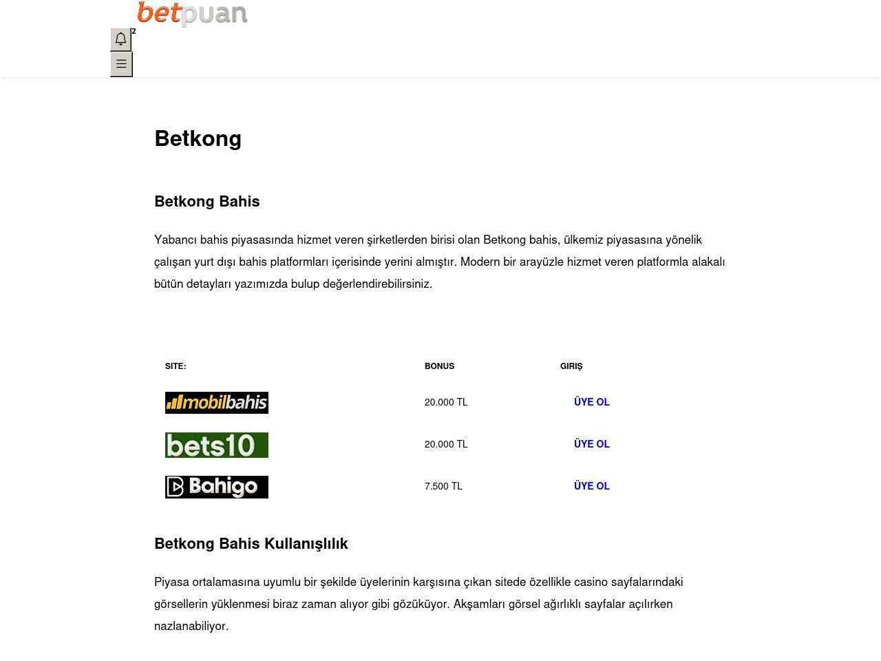 Betkong Bahis