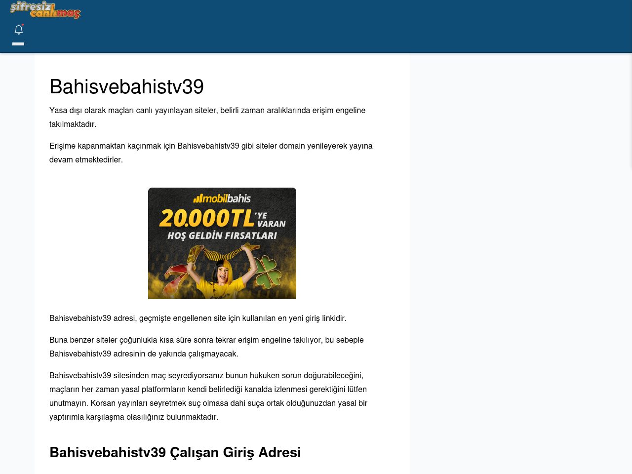 Bahisvebahistv39 Canlı Maç İzle - Şifresiz canlı maç izle