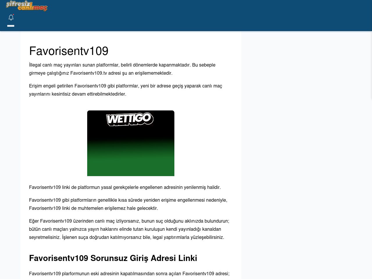 Favorisentv109 Güncel Giriş - Şifresiz canlı maç izle