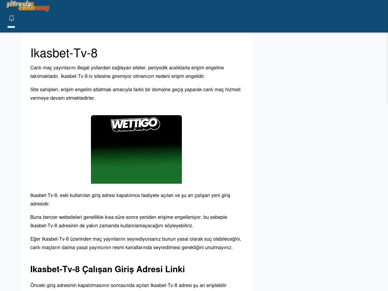 Ikasbet-Tv-8 Canlı Maç - Şifresiz canlı maç izle