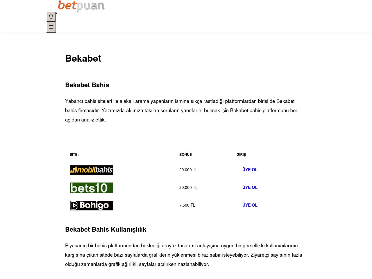 Bekabet