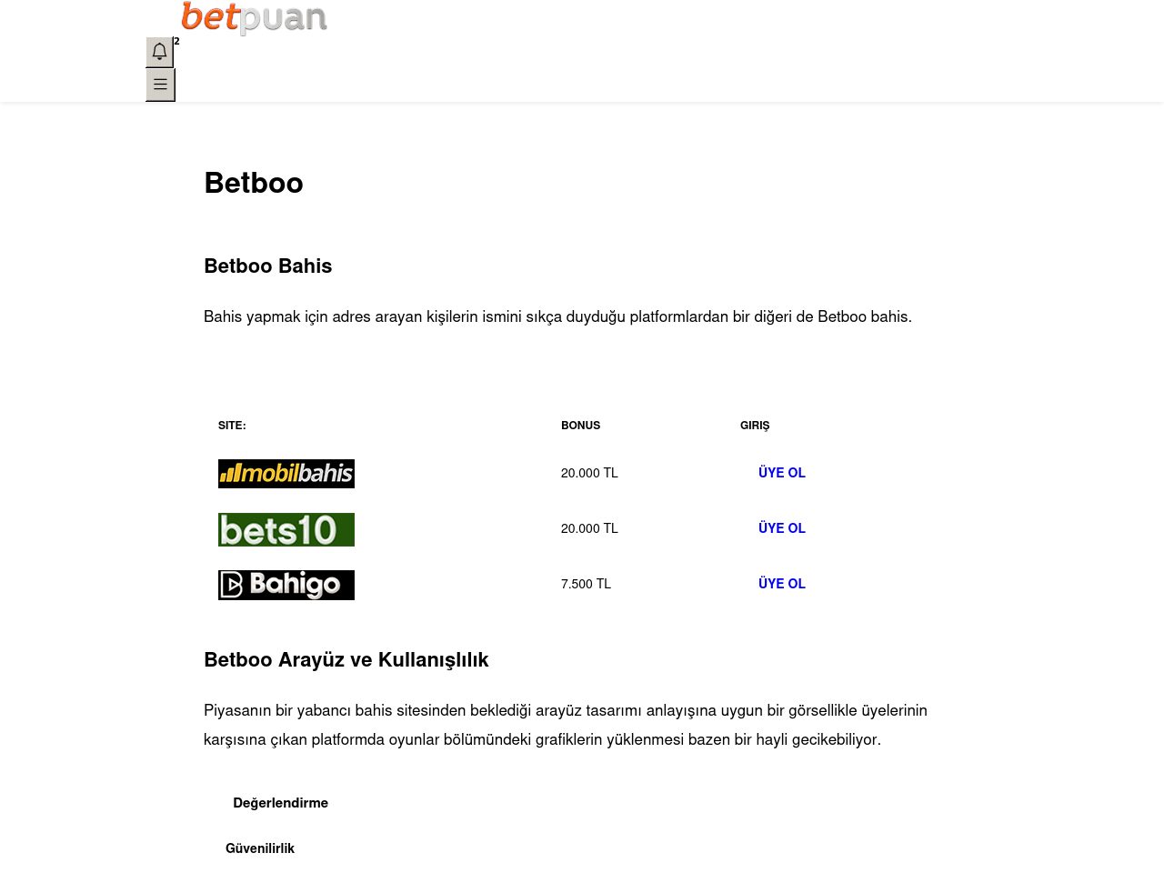 Betboo Bahis Hakkında