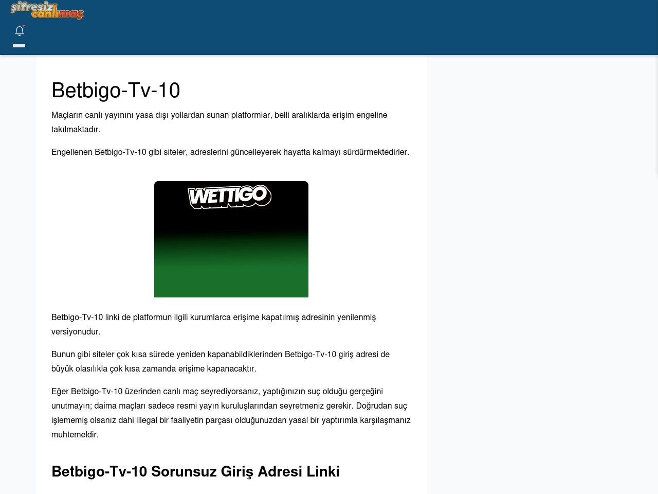 Betbigo-Tv-10 Canlı Maç - Şifresiz canlı maç izle