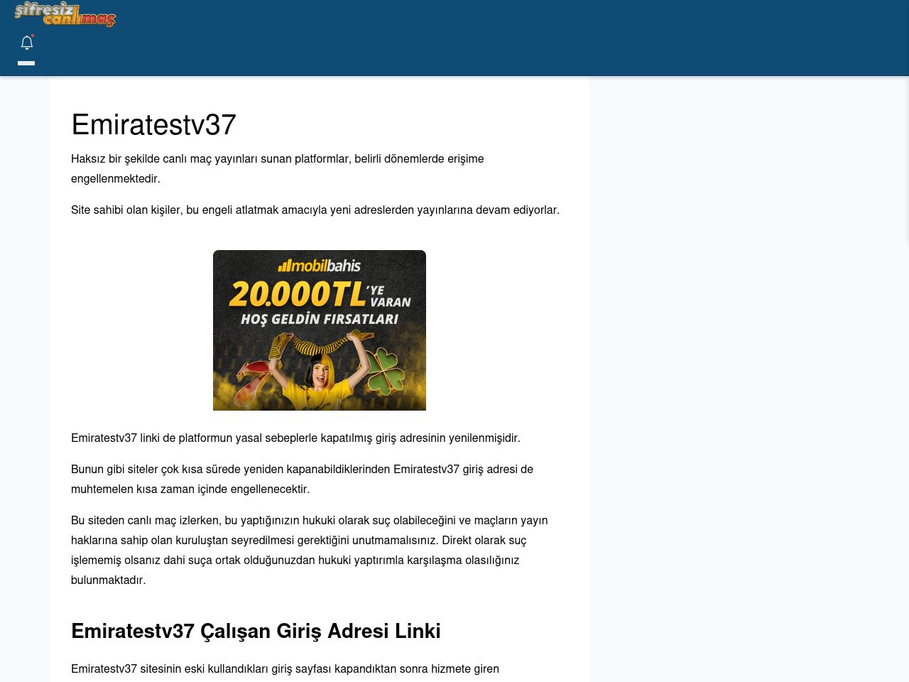 Emiratestv37 Maç İzle - Şifresiz canlı maç izle