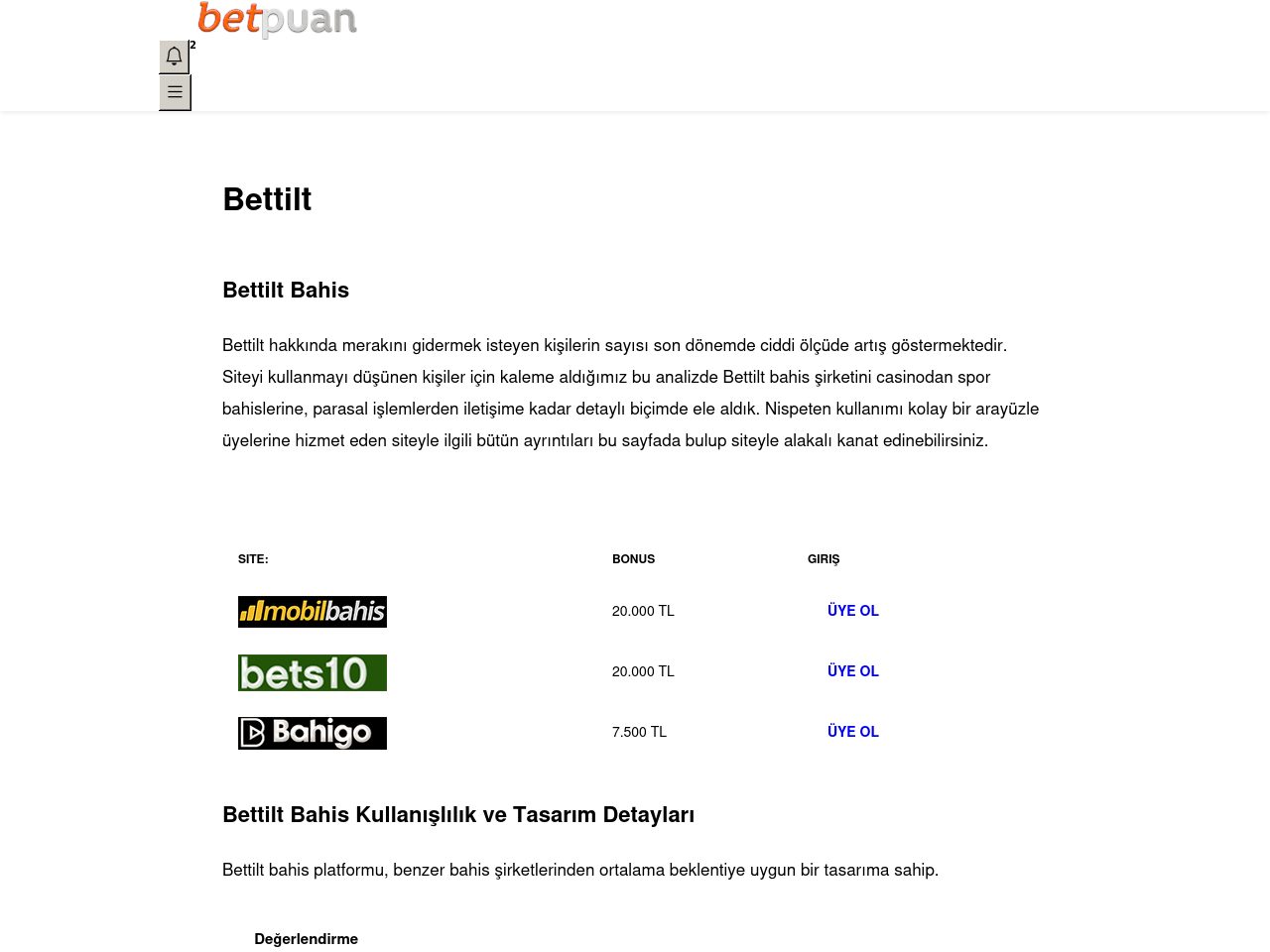 Bettilt Bahis