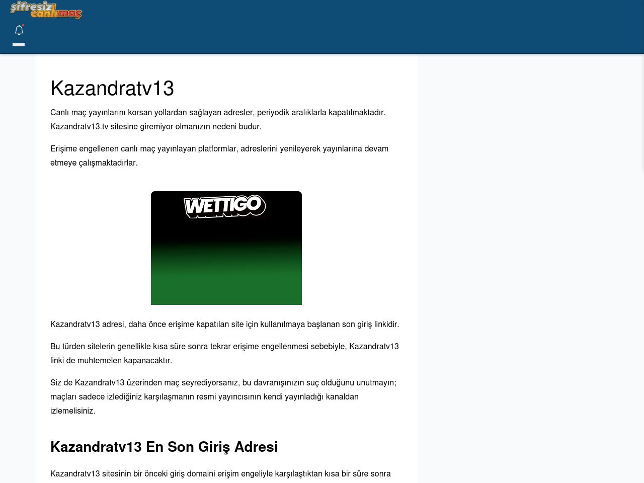 Kazandratv13 Giriş Linki - Şifresiz canlı maç izle