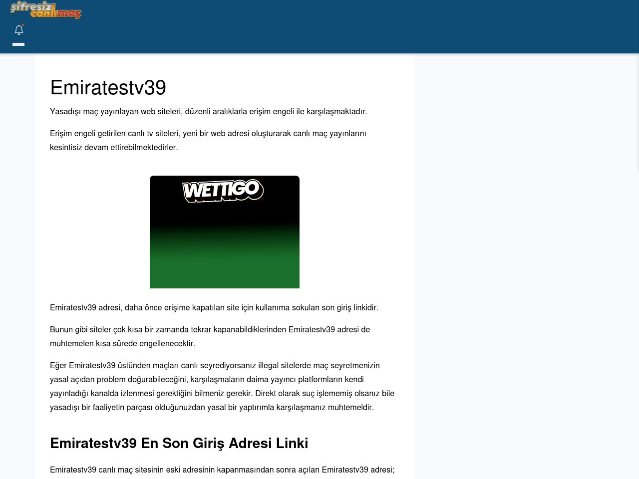 Emiratestv39 Güncel Giriş - Şifresiz canlı maç izle