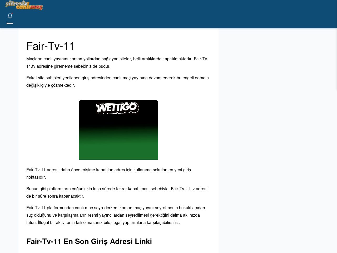 Fair-Tv-11 Canlı Maç İzle - Şifresiz canlı maç izle