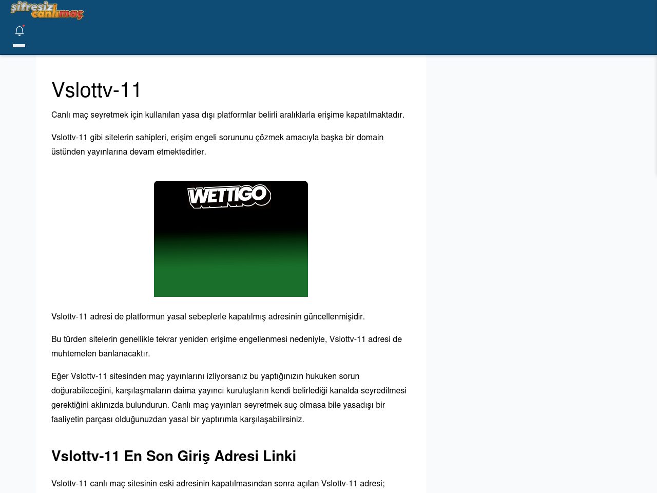 Vslottv-11 Canlı Maç İzle - Şifresiz canlı maç izle