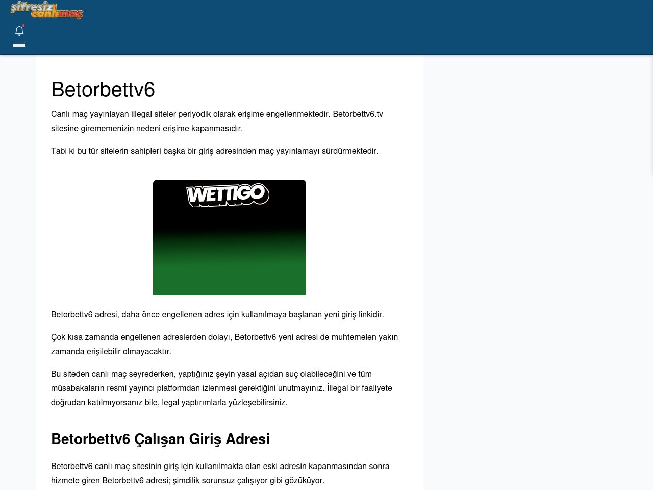 Betorbettv6 Giriş Linki - Şifresiz canlı maç izle