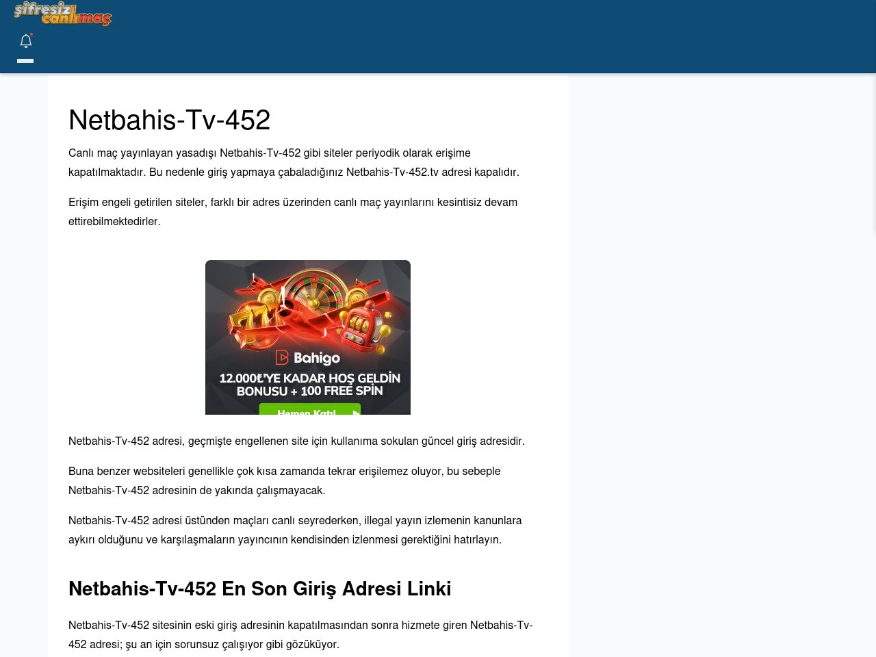 Netbahis-Tv-452 Canlı Maç İzle - Şifresiz canlı maç izle