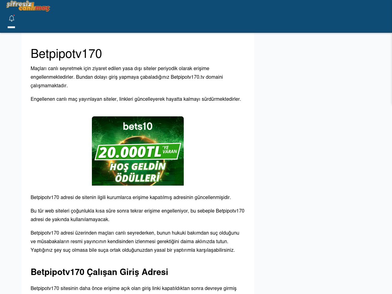 Betpipotv170 Güncel Giriş - Şifresiz canlı maç izle