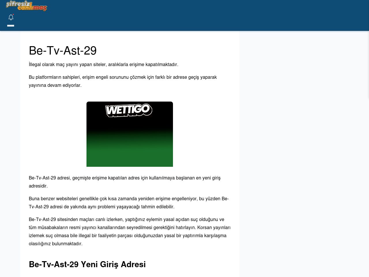 Be-Tv-Ast-29 Giriş Linki - Şifresiz canlı maç izle